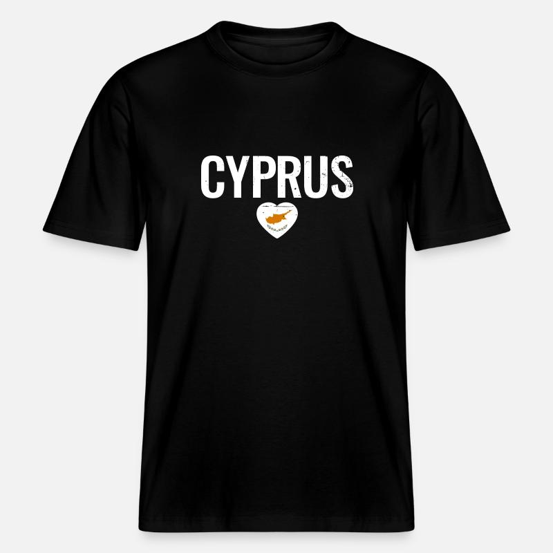 Chypre Drapeau chypriote Chypriote -  T-shirt unisexe RELAXED FIT en coton bio - noir