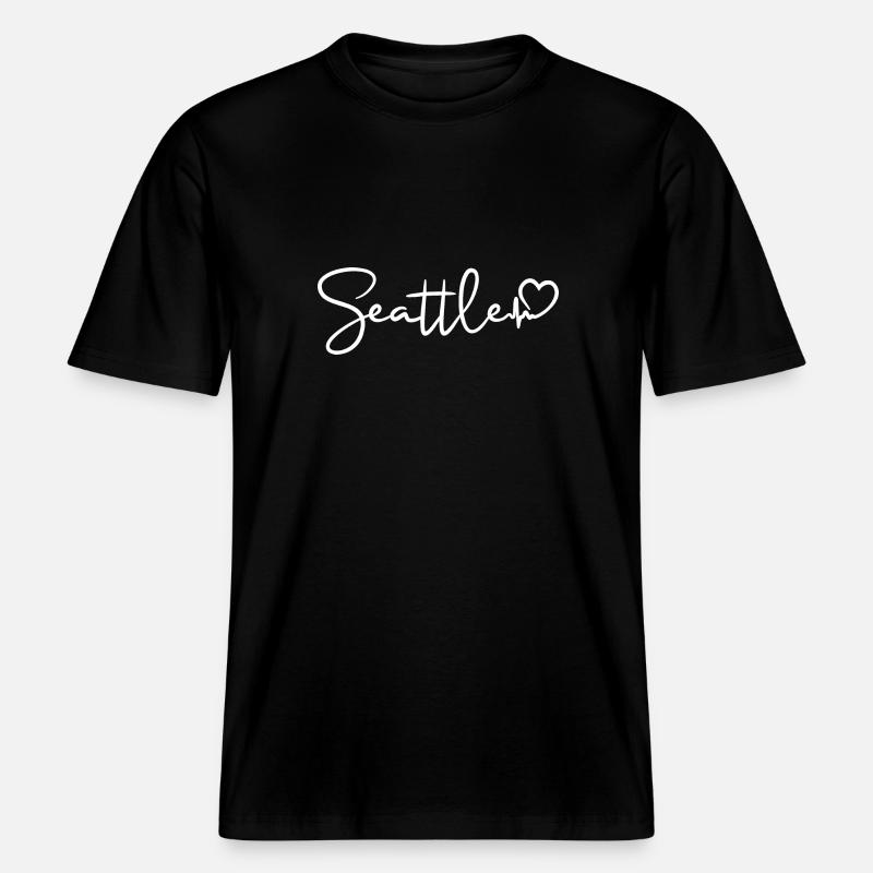 Battement de cœur de Seattle - T-shirt unisexe RELAXED FIT en coton bio - noir
