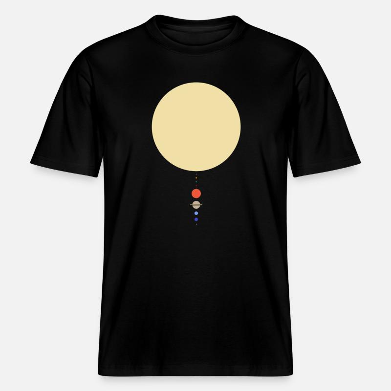 Minimal Solar System - RELAXED FIT Unisex Organic T-Shirt - black