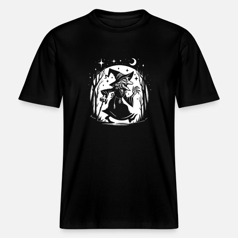 Funny Witch Design – Comic Fun -  RELAXED FIT Unisex Organic T-Shirt - black