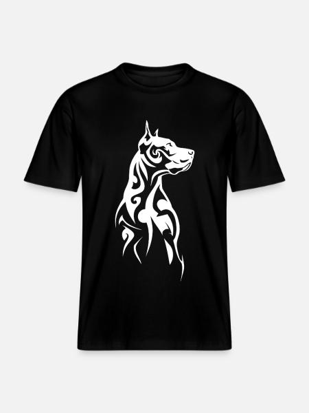 Tribal Dog Head - RELAXED FIT Unisex Organic T-Shirt - black