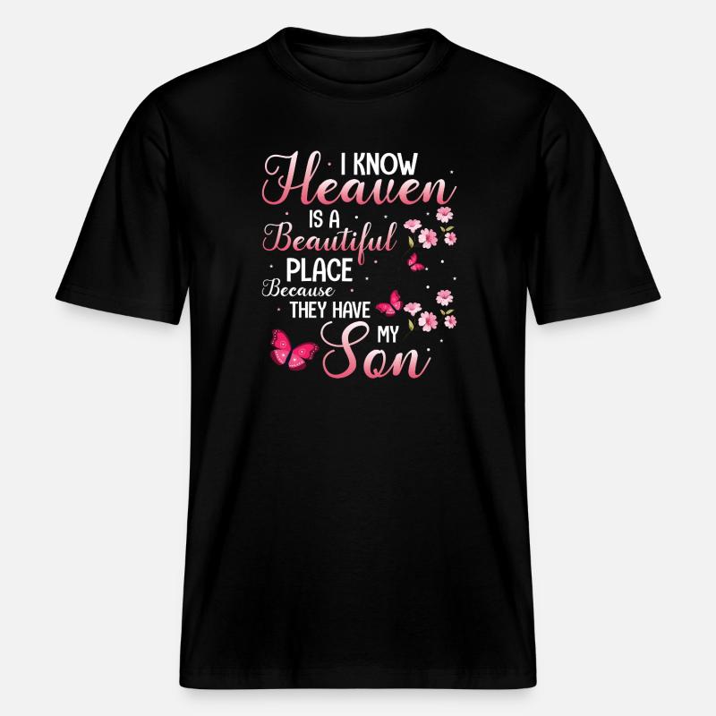 Fils Papillon du Paradis -  T-shirt unisexe RELAXED FIT en coton bio - noir