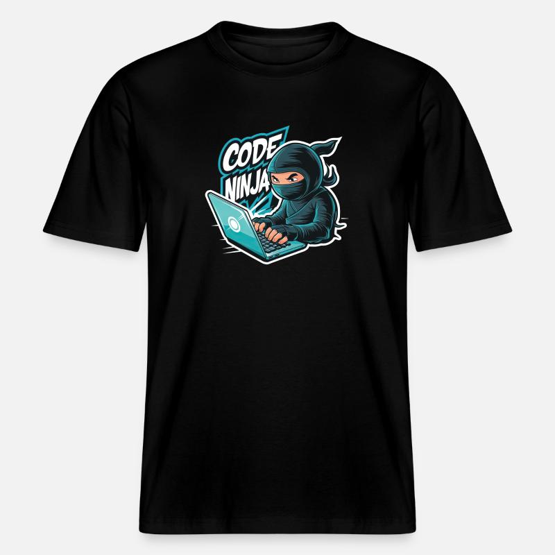 Code Ninja Programmierer Software Entwickler - RELAXED FIT Unisex Organic T-Shirt - Schwarz