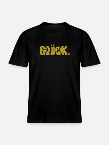 glück -  RELAXED FIT Unisex Organic T-Shirt - Schwarz