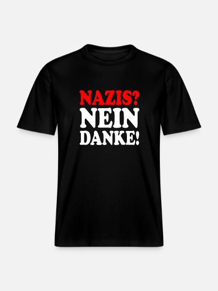 Nazis nein danke -  RELAXED FIT Unisex Organic T-Shirt - Schwarz