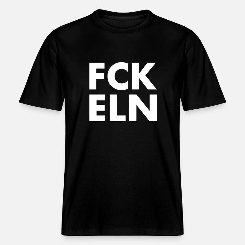 Fck eln -  T-shirt unisexe RELAXED FIT en coton bio - noir