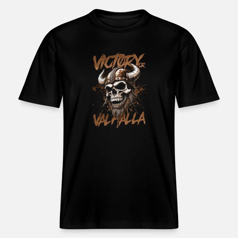Nordischer Wikingersieg oder Walhalla -  RELAXED FIT Unisex Organic T-Shirt - Schwarz