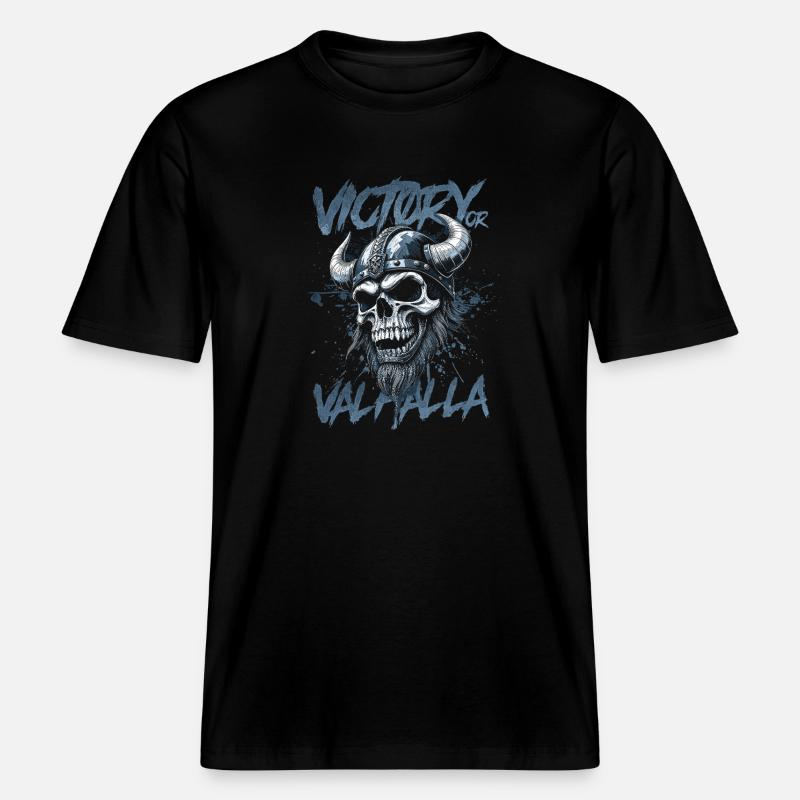 Nordischer Wikingersieg oder Walhalla -  RELAXED FIT Unisex Organic T-Shirt - Schwarz