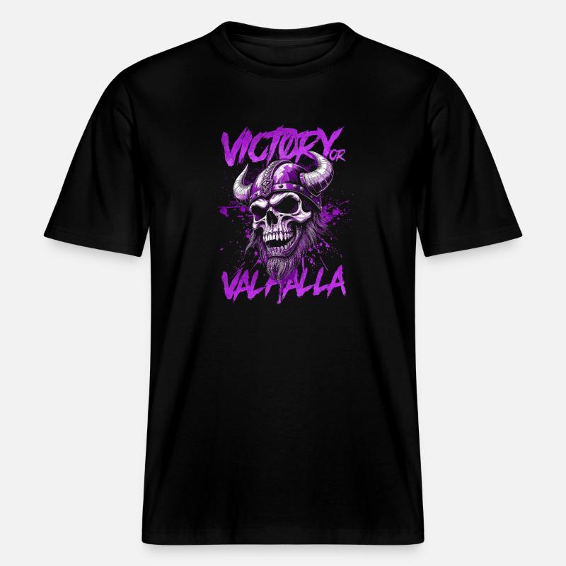 Nordischer Wikingersieg oder Walhalla -  RELAXED FIT Unisex Organic T-Shirt - Schwarz