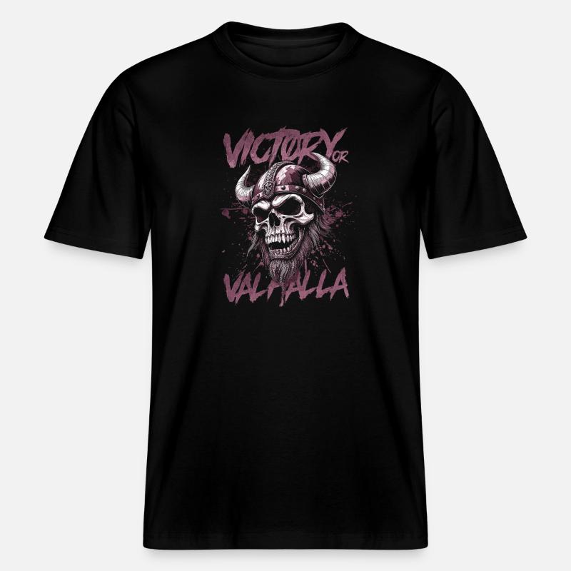 Nordischer Wikingersieg oder Walhalla -  RELAXED FIT Unisex Organic T-Shirt - Schwarz