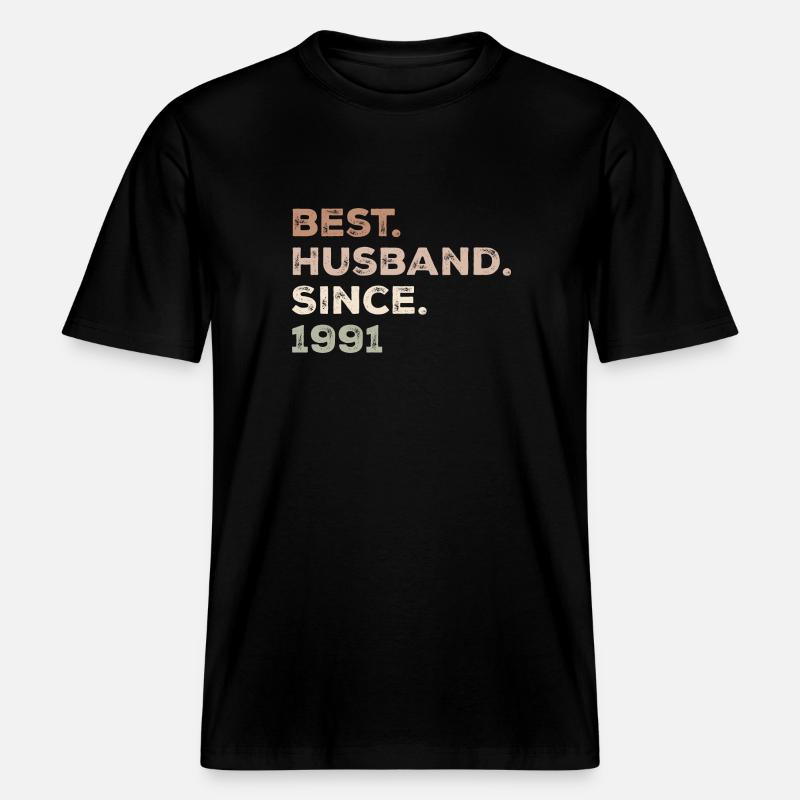Bester Ehemann seit 1991 Jubiläumsgeschenk -  RELAXED FIT Unisex Organic T-Shirt - Schwarz