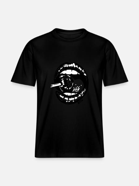 LIPS - lollypop -  RELAXED FIT Unisex Organic T-Shirt - Schwarz