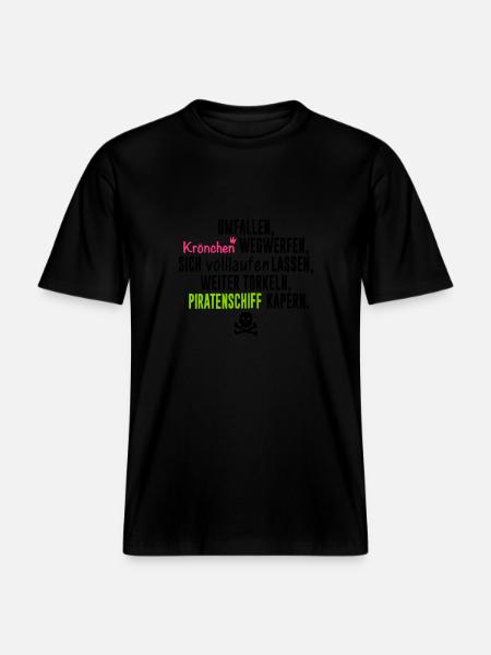 Krönchen vs Piratenschiff - RELAXED FIT Unisex Organic T-Shirt - Schwarz