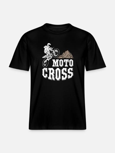 Motocross - T-shirt unisexe RELAXED FIT en coton bio - noir