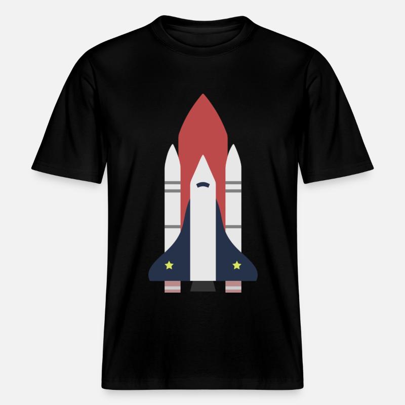 idée cadeau Rocket Space -  T-shirt unisexe RELAXED FIT en coton bio - noir