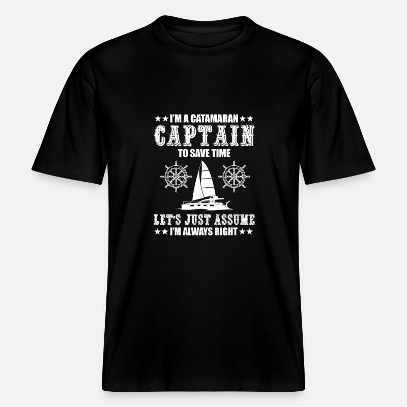 Capitaine de catamaran -  T-shirt unisexe RELAXED FIT en coton bio - noir
