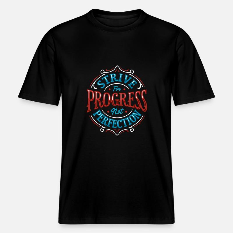 Poursuite du progrès -  T-shirt unisexe RELAXED FIT en coton bio - noir