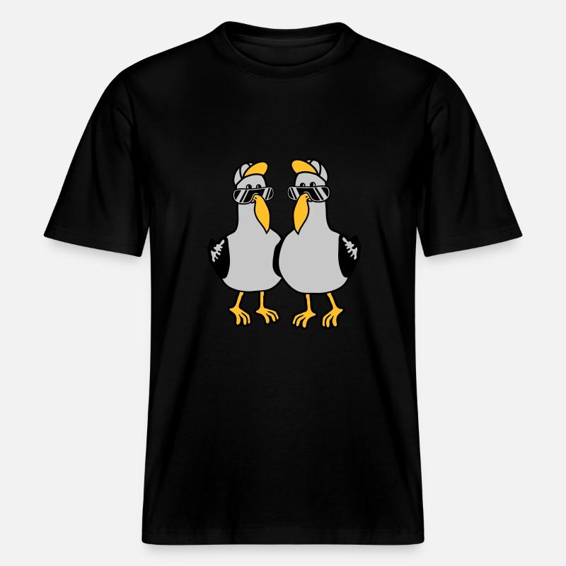 2 Möwen Team Freunde - RELAXED FIT Unisex Organic T-Shirt - Schwarz