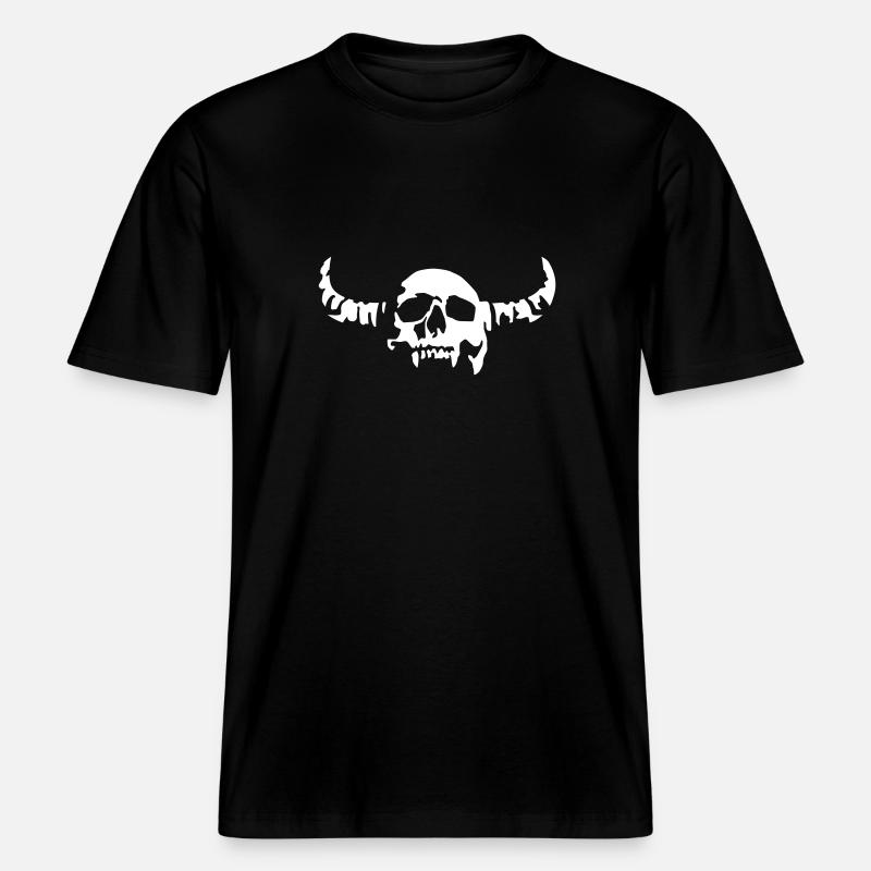 devil_skull_042013_a_1c -  RELAXED FIT Unisex Organic T-Shirt - Schwarz