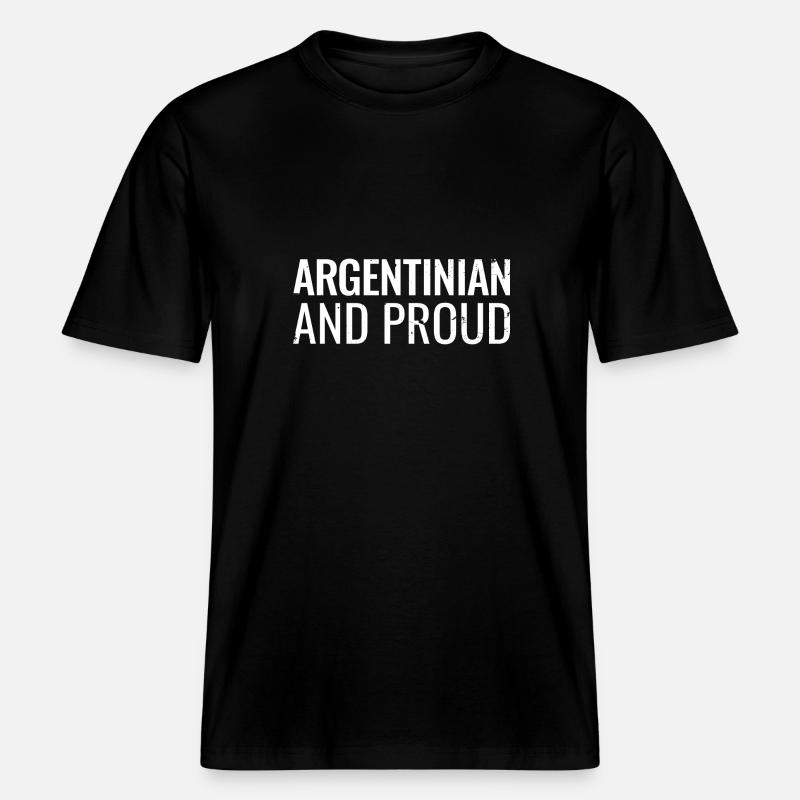 Argentin et fier Argentin Argentin -  T-shirt unisexe RELAXED FIT en coton bio - noir