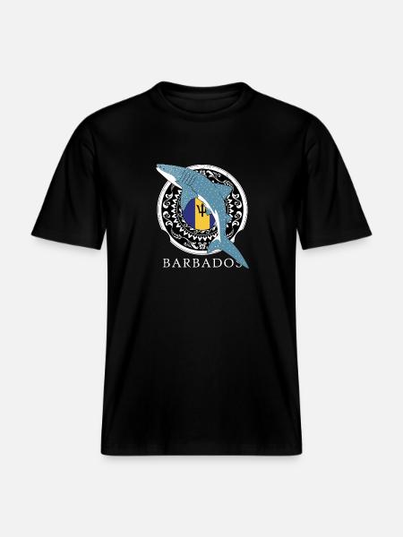Barbados Whale Shark -  RELAXED FIT Unisex Organic T-Shirt - black