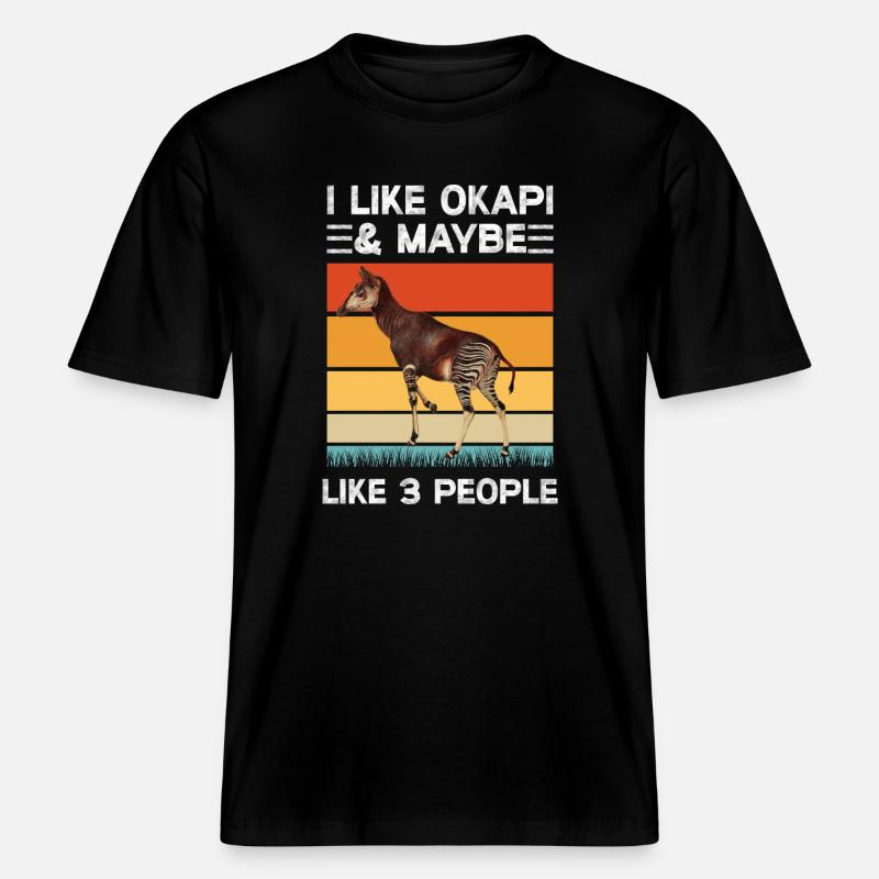 Ich mag Okapi -  RELAXED FIT Unisex Organic T-Shirt - Schwarz