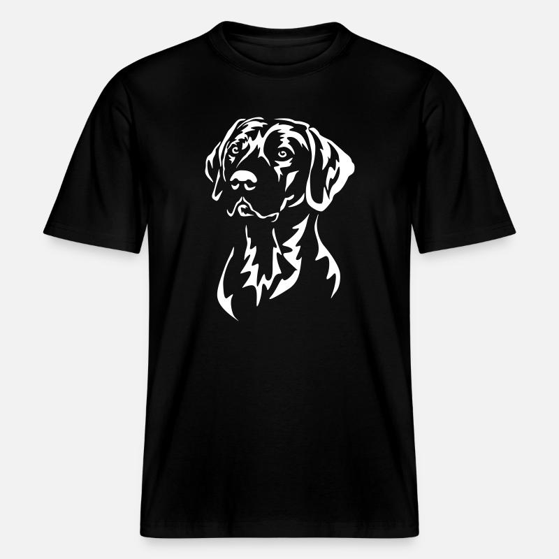 Rhodesian Ridgeback Kopf "Black Edition" -  RELAXED FIT Unisex Organic T-Shirt - Schwarz