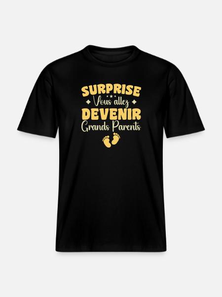 Überraschung, Sie werden Großeltern - RELAXED FIT Unisex Organic T-Shirt - Schwarz