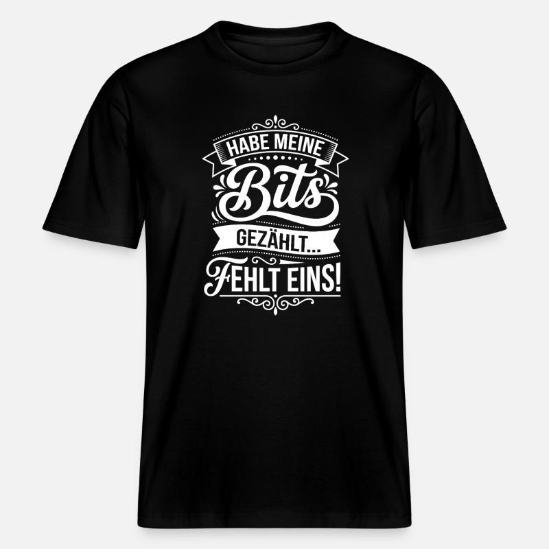 Counted my bits... One is missing! -  RELAXED FIT Unisex Organic T-Shirt - black