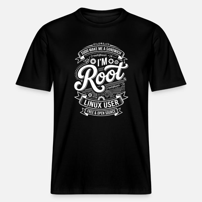 I'm Root – Linux User -  RELAXED FIT Unisex Organic T-Shirt - black