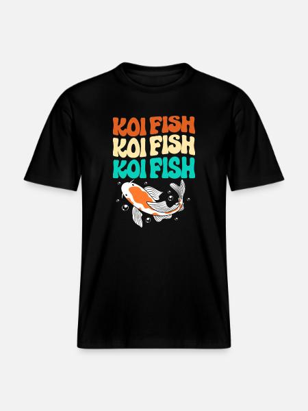 Poisson koi carpe koi koi - T-shirt unisexe RELAXED FIT en coton bio - noir