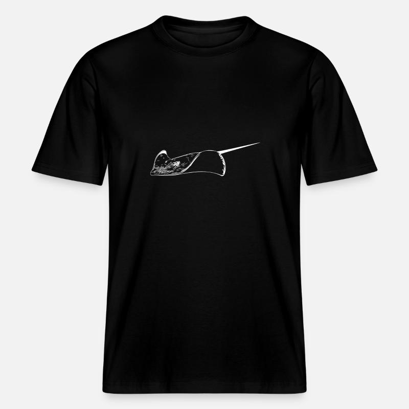 Stingrays in elegant flight -  RELAXED FIT Unisex Organic T-Shirt - black