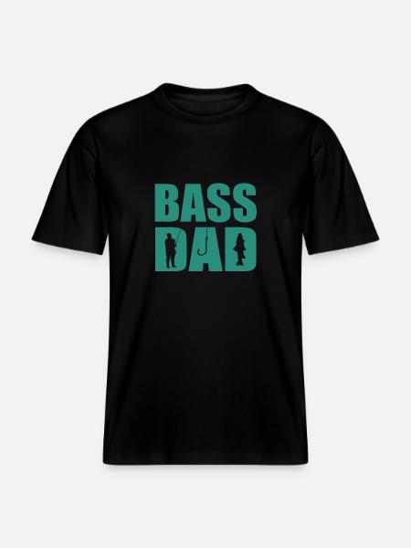 Funny Bass Angler Papa - RELAXED FIT Unisex Organic T-Shirt - black