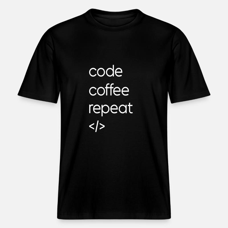 Code Coffee Répétition -  T-shirt unisexe RELAXED FIT en coton bio - noir