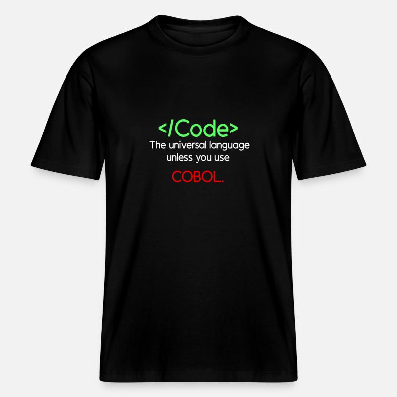 Lustiges Cobol Code Design -  RELAXED FIT Unisex Organic T-Shirt - Schwarz