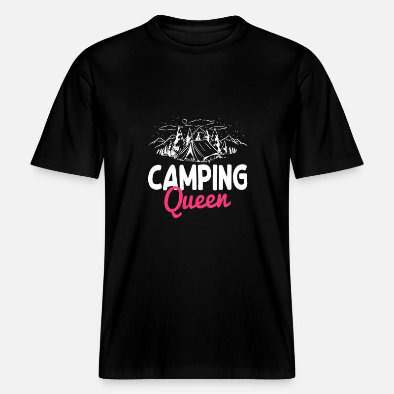 Fun Camping Queen - T-shirt unisexe RELAXED FIT en coton bio - noir
