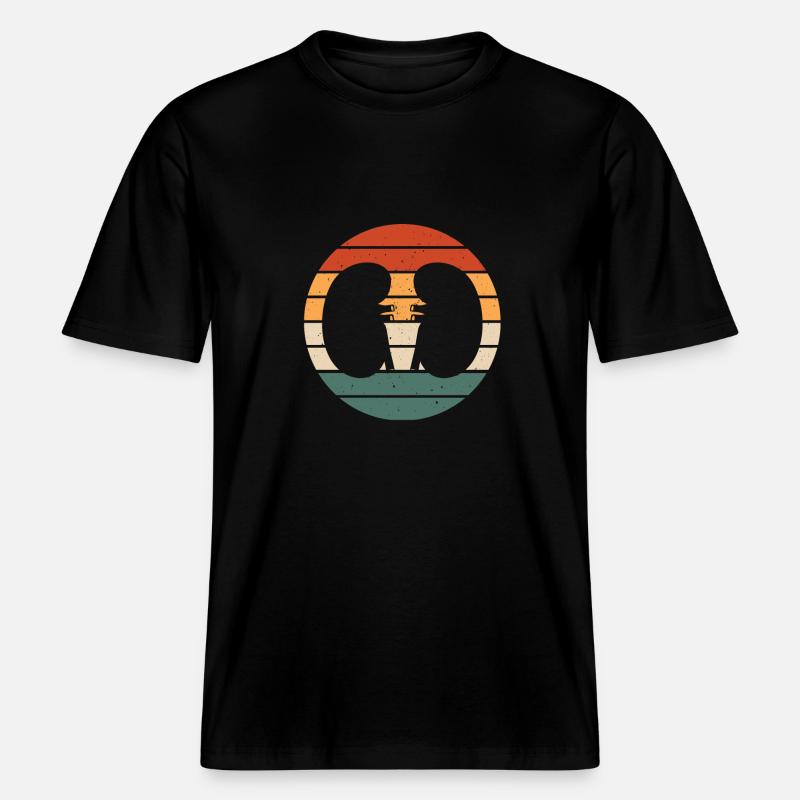 Retro Nieren Design Nephrologie -  RELAXED FIT Unisex Organic T-Shirt - Schwarz