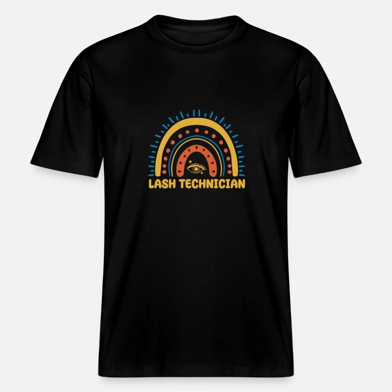 Lash Tech Boho Rainbow -  RELAXED FIT Unisex Organic T-Shirt - black