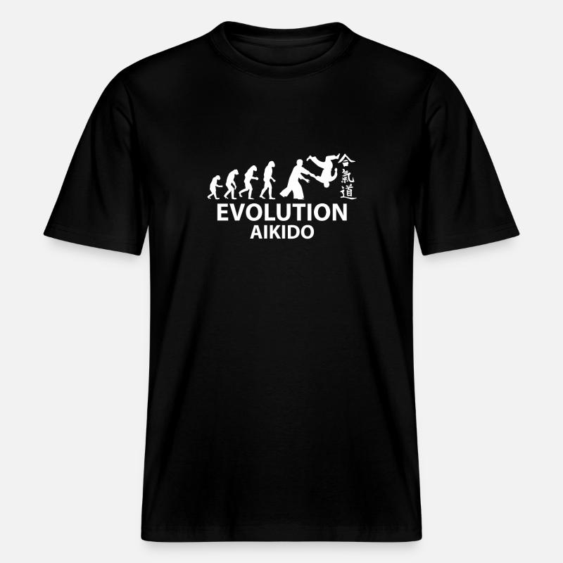 Aikido Evolution T-Shirt & Geschenkidee - RELAXED FIT Unisex Organic T-Shirt - Schwarz