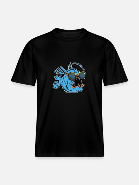 Monkfish With Sunglasses -  RELAXED FIT Unisex Organic T-Shirt - black