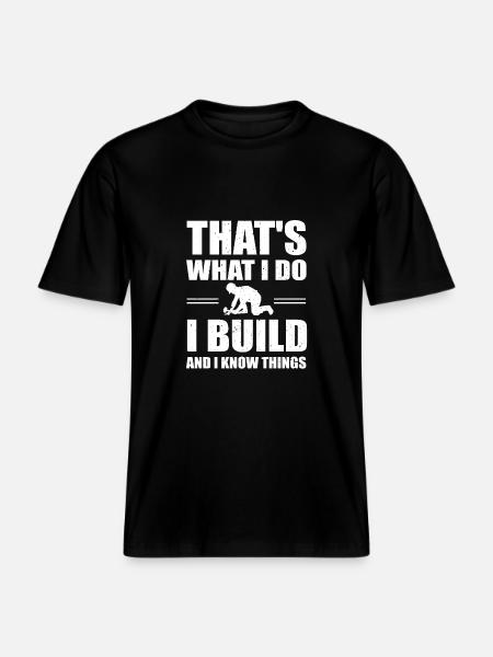 Funny construction worker motif -  RELAXED FIT Unisex Organic T-Shirt - black