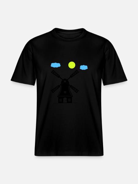 windmill - RELAXED FIT Unisex Organic T-Shirt - black