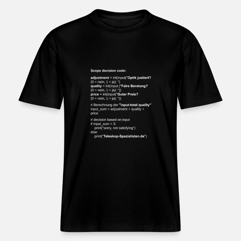 Astronomie Scope Decision Code Teleskop - RELAXED FIT Unisex Organic T-Shirt - Schwarz