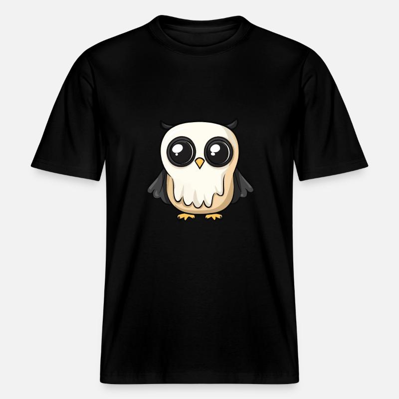 Eule Halloween Comic Geist -  RELAXED FIT Unisex Organic T-Shirt - Schwarz