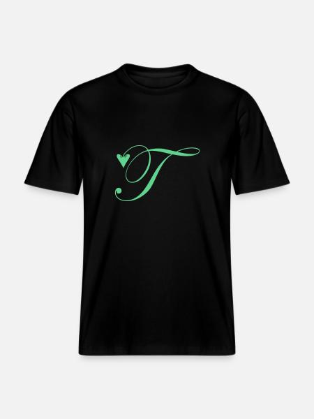 Monogram T Hjerte Vinranke -  Økologisk unisex T-shirt RELAXED FIT - sort