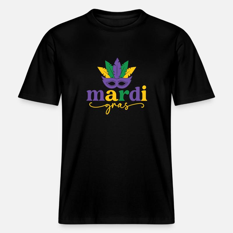 Masque de Mardi Gras - T-shirt unisexe RELAXED FIT en coton bio - noir