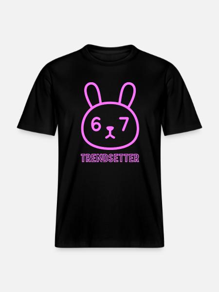 Neon Bunny 67: Trendsetter -  RELAXED FIT Unisex Organic T-Shirt - black