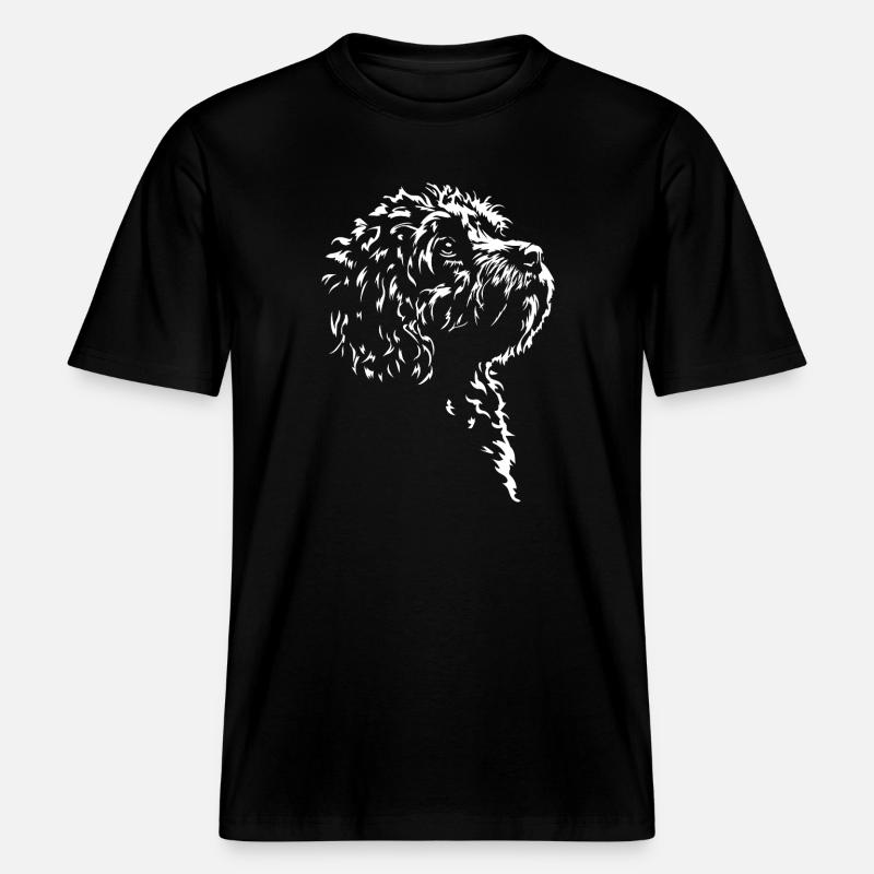 Cavapoo Silhouette Chien Wilsigns -  T-shirt unisexe RELAXED FIT en coton bio - noir