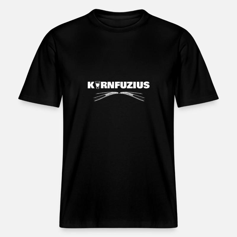KORNfuzius blanc -  T-shirt unisexe RELAXED FIT en coton bio - noir