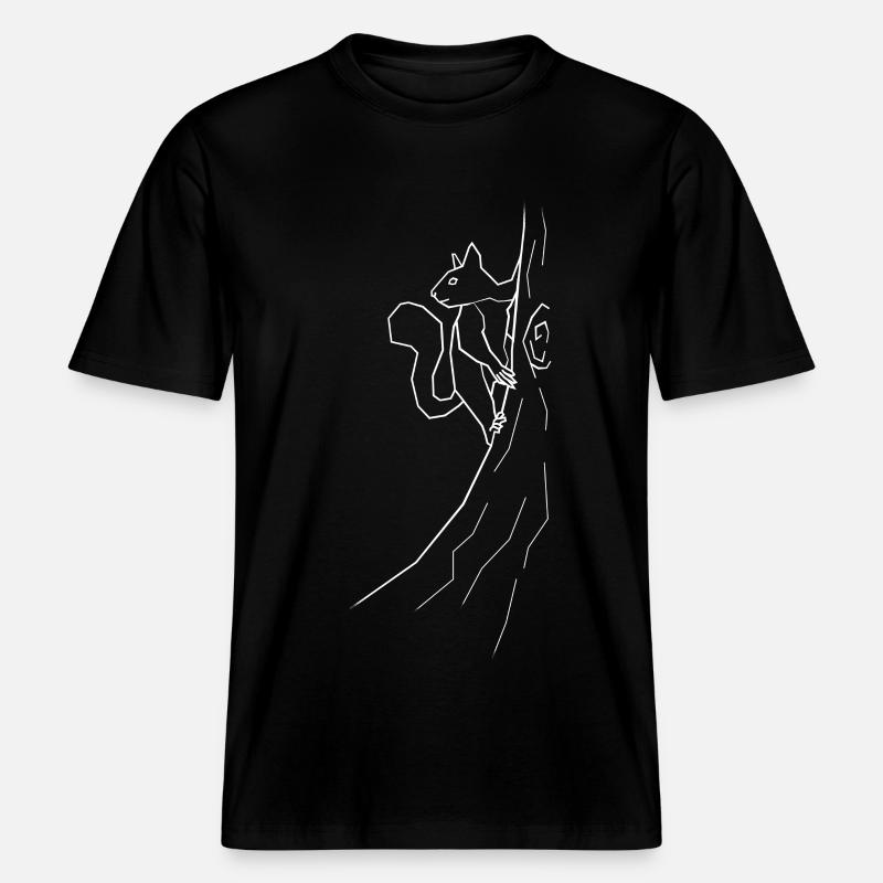 Écureuils - blanc -  T-shirt unisexe RELAXED FIT en coton bio - noir